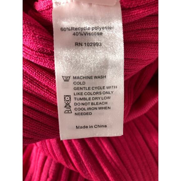 Adam Lippes Collective Pants Ribbed Knit High Waisted Pull On Bootcut Pink M - Picture 6 of 7